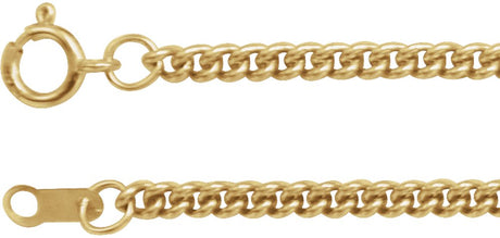 14K Yellow Gold 2.25 mm Curb 24" Chain