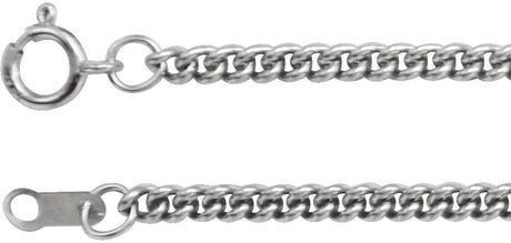 14K White Gold 2.25 mm Curb 24" Chain