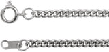 14K White Gold 2.25 mm Curb 18" Chain