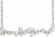 14K White 1/3 CTW Natural Diamond Scattered Bar 18" Necklace 