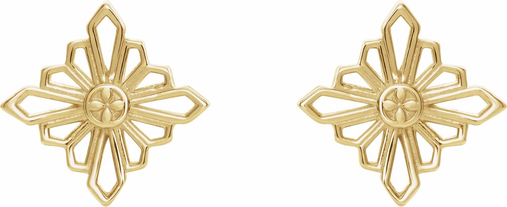 14K Yellow Geometric Earrings