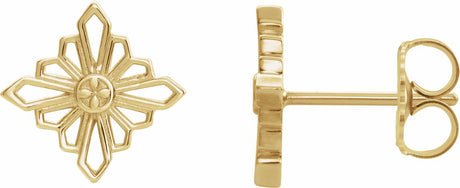 14K Yellow Geometric Earrings