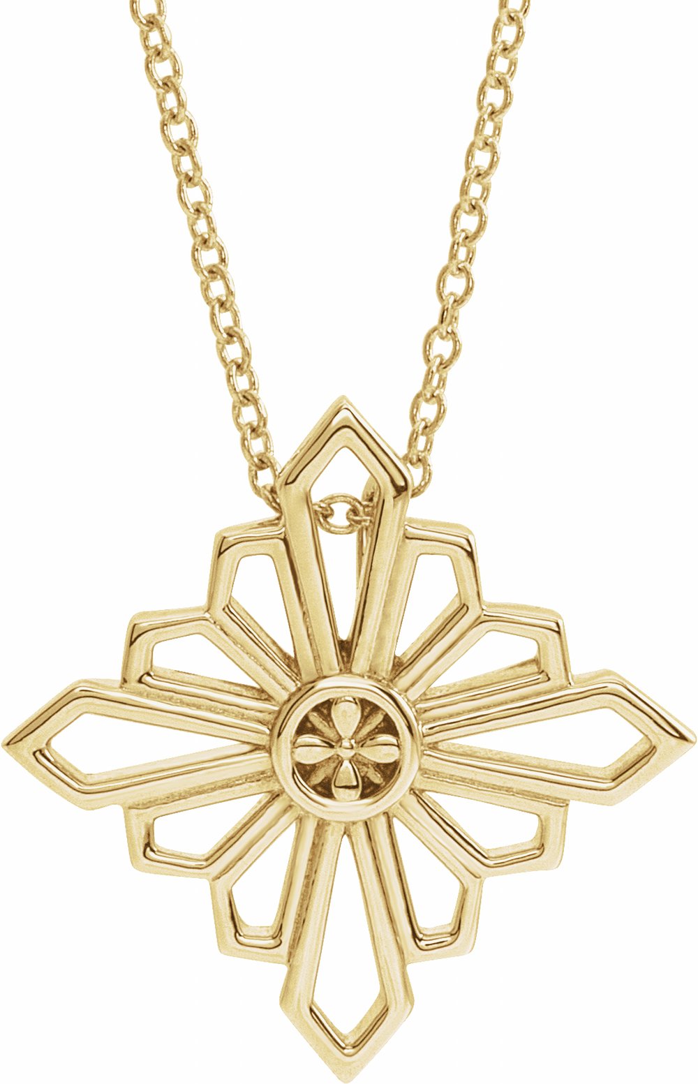 14K Yellow Vintage-Inspired Geometric 16-18" Necklace