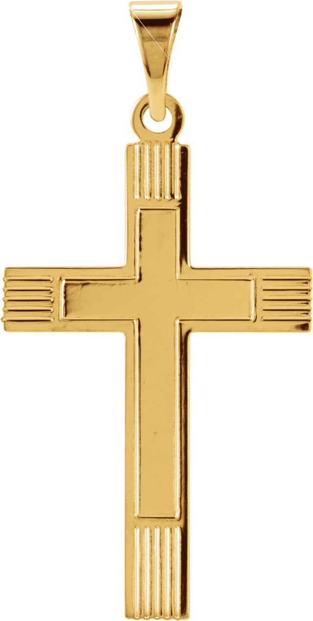 14K Yellow 21.5x12 mm Cross Pendant