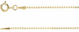 14K Yellow Gold 1 mm Hollow Bead 18" Chain