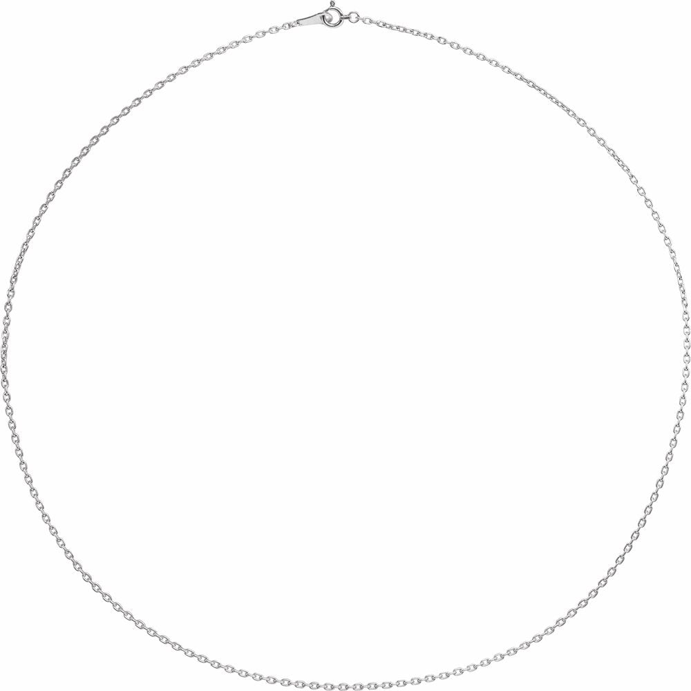 18K White 1.7 mm Cable 20" Chain