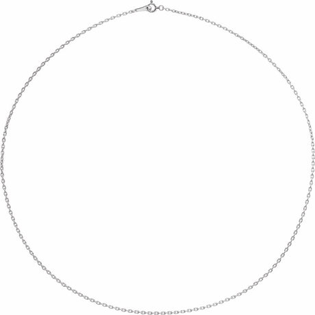 18K White 1.7 mm Cable 20" Chain