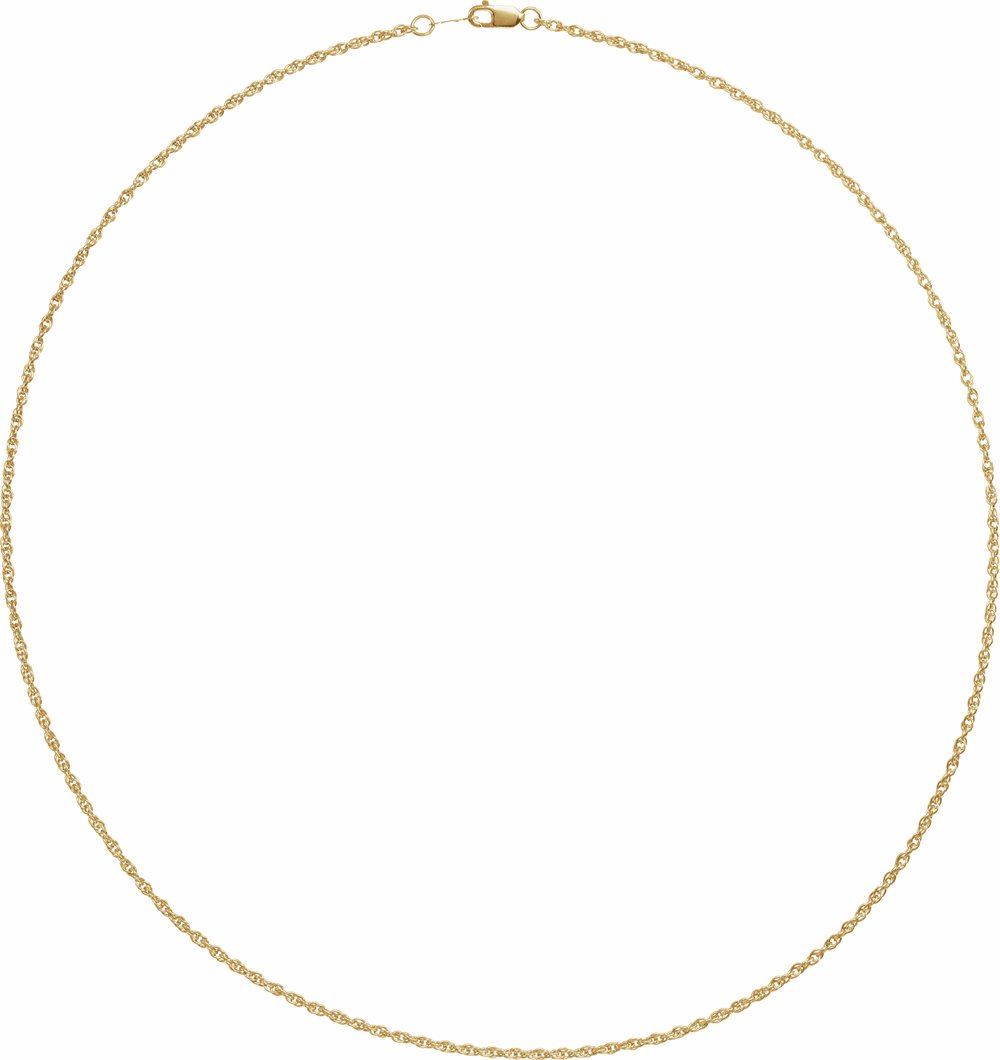 10K Yellow 1.75 mm Rope 20" Chain