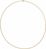 10K Yellow 1.75 mm Rope 20" Chain