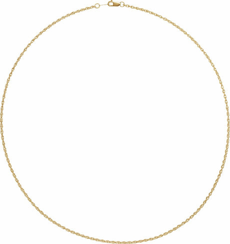 10K Yellow 1.75 mm Rope 20" Chain