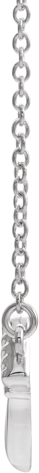 14K White Gold Claddagh 18" Necklace