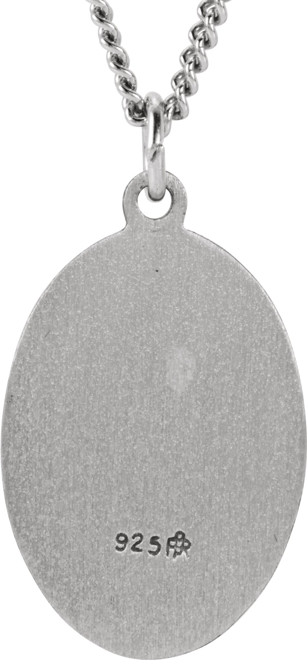 Sterling Silver 18.7x13.5 mm Oval St. Jude Thaddeus 18" Necklace