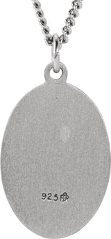 Sterling Silver 18.7x13.5 mm Oval St. Jude Thaddeus 18" Necklace