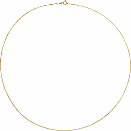 18K Yellow Gold 1 mm Box 18" Chain 