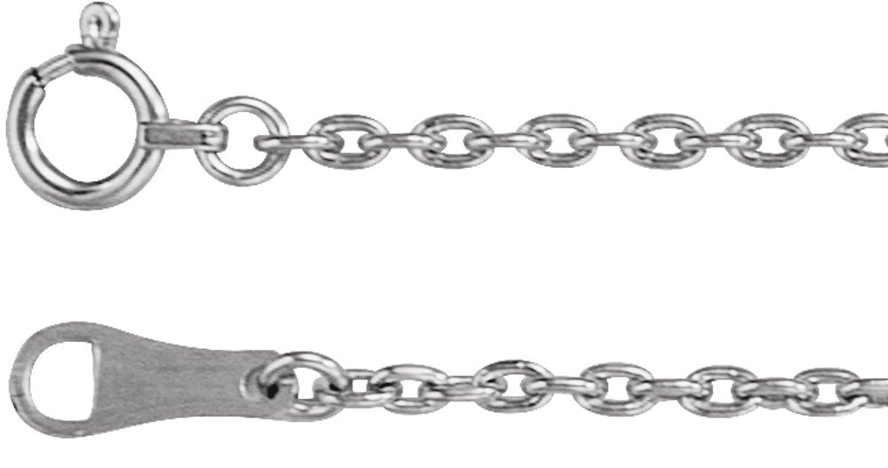 18K White Gold 1.7 mm Cable 18" Chain