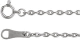 18K White Gold 1.7 mm Cable 18" Chain