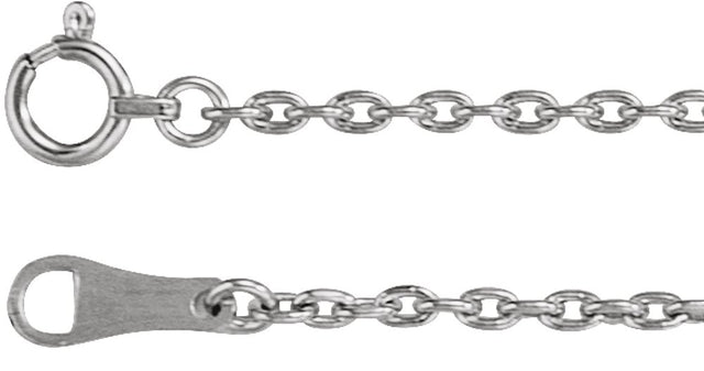 18K White Gold 1.7 mm Cable 18" Chain