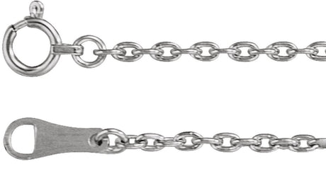 18K White Gold 1.7 mm Cable 18" Chain