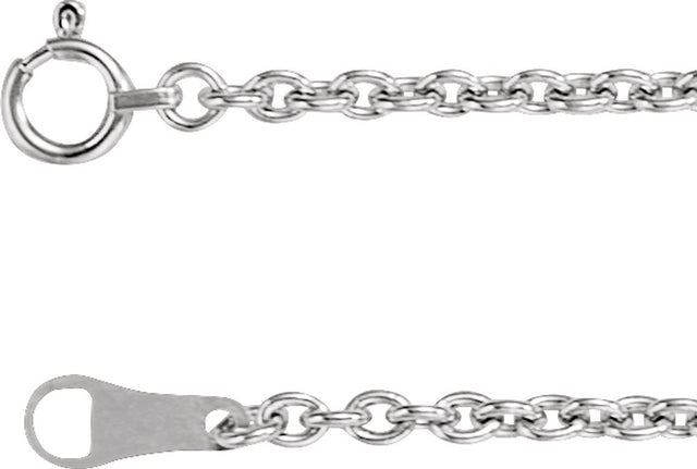18K White Gold 2.2 mm Cable 18" Chain