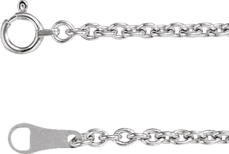 10K White Gold 2.2 mm Cable 20" Chain