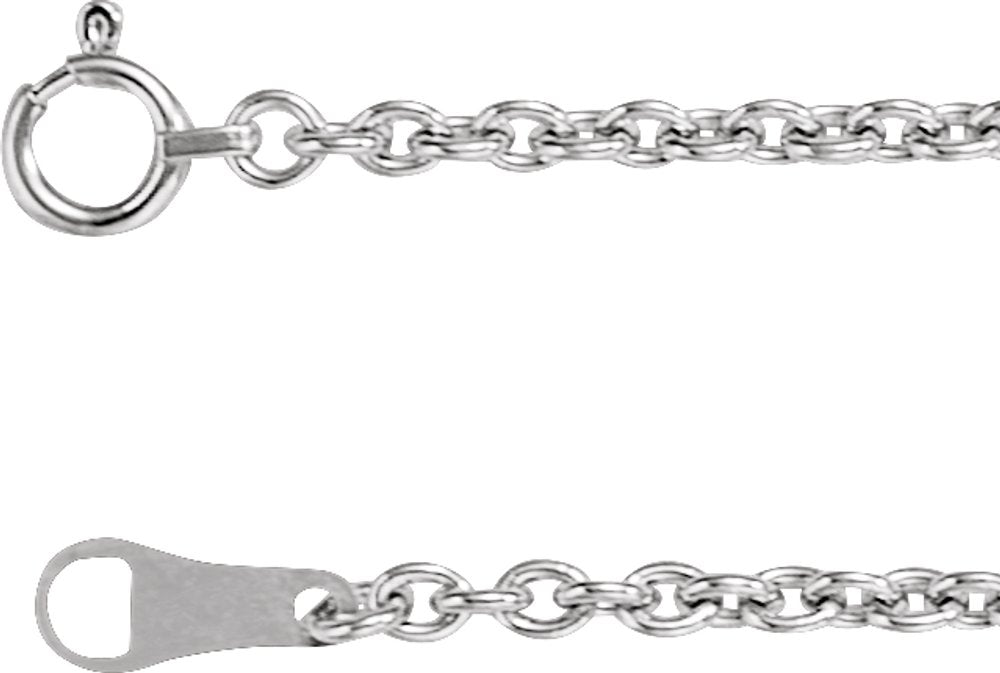 18K White Gold 2.2 mm Cable 20" Chain