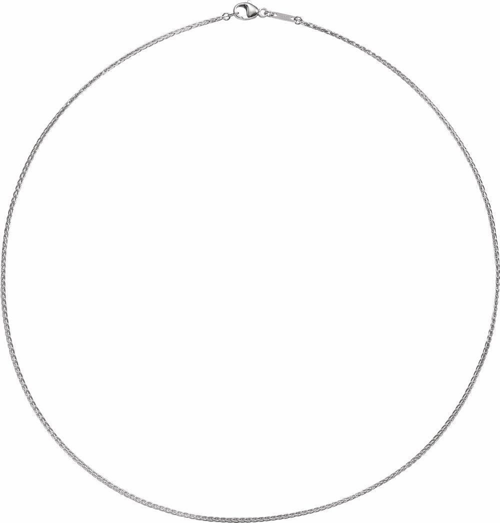 10K White 1.2 mm Wheat 18" Chain