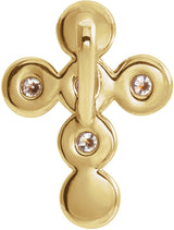 14K Yellow Gold 1/6 CTW Natural Diamond Cross Pendant
