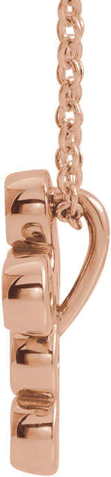 14K Rose 1/6 CTW Natural Diamond Cross 16-18" Necklace