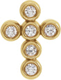 14K Yellow Gold 1/6 CTW Natural Diamond Cross Pendant