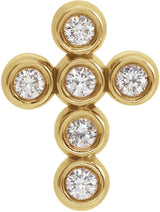 14K Yellow Gold 1/6 CTW Natural Diamond Cross Pendant