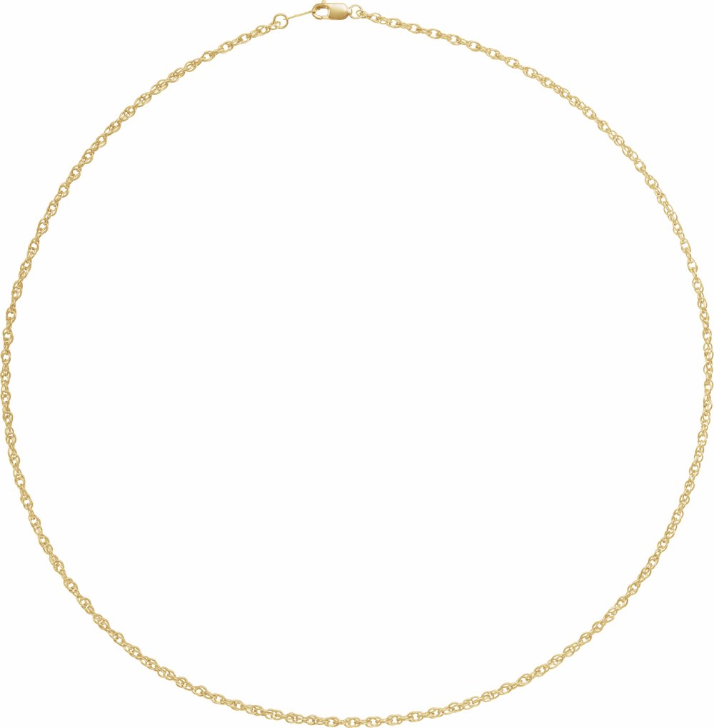 18K Yellow Gold 2 mm Rope 18" Chain