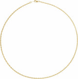 18K Yellow Gold 2 mm Rope 18" Chain