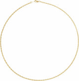 18K Yellow 2 mm Rope 20" Chain