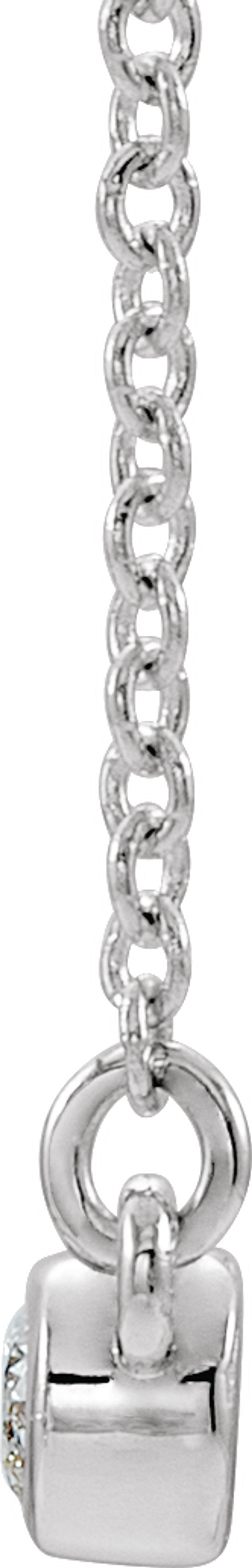 Sterling Silver 1/6 CTW Natural Diamond Bezel-Set Bar 18" Necklace