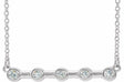Sterling Silver 1/6 CTW Natural Diamond Bezel-Set Bar 18" Necklace