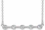 Sterling Silver 1/6 CTW Natural Diamond Bezel-Set Bar 18" Necklace