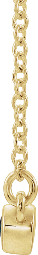 14K Yellow Gold Natural Amethyst Bezel-Set Bar 18" Necklace