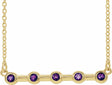 14K Yellow Gold Natural Amethyst Bezel-Set Bar 18" Necklace