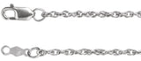 10K White 1.75 mm Rope 18" Chain