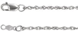 10K White Gold 1.75 mm Rope 18" Chain