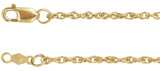 10K Yellow 1.75 mm Rope 20" Chain