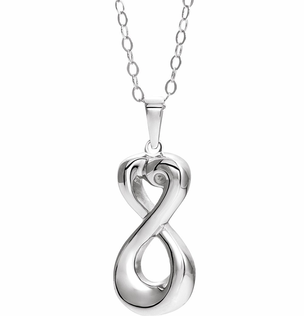 Sterling Silver Infinite Love Ash Holder 18" Necklace