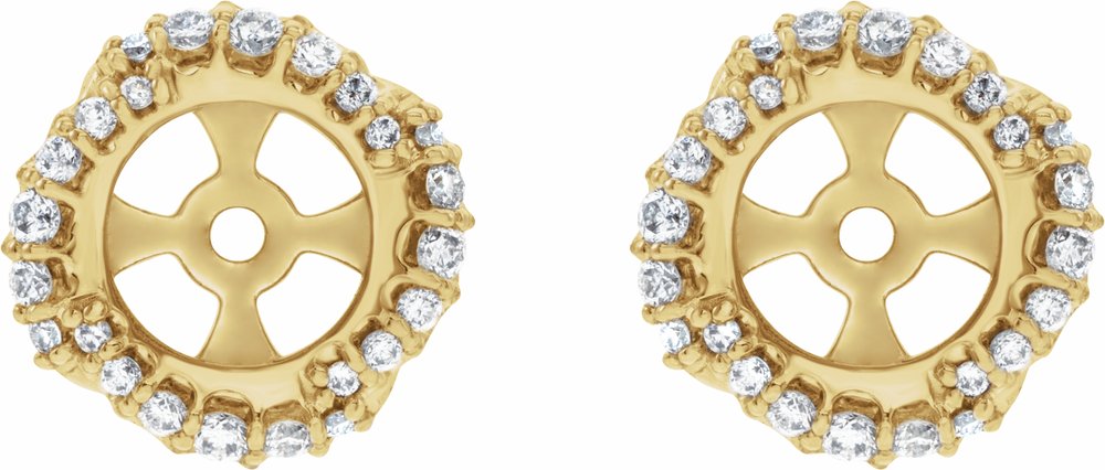 14K Yellow 1/4 CTW Natural Diamond Halo-Style Earring Jackets