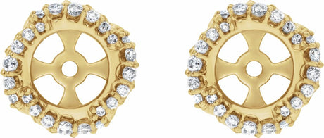 14K Yellow 1/4 CTW Natural Diamond Halo-Style Earring Jackets