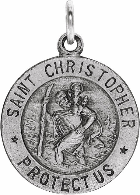 Sterling Silver 25 mm St. Christopher Medal  