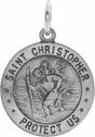 14K White 20 mm St. Christopher Medal