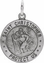 Sterling Silver 18 mm St. Christopher Medal  