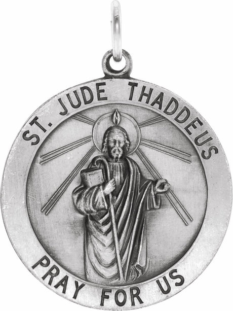 Sterling Silver 25 mm St. Jude Thaddeus Medal  