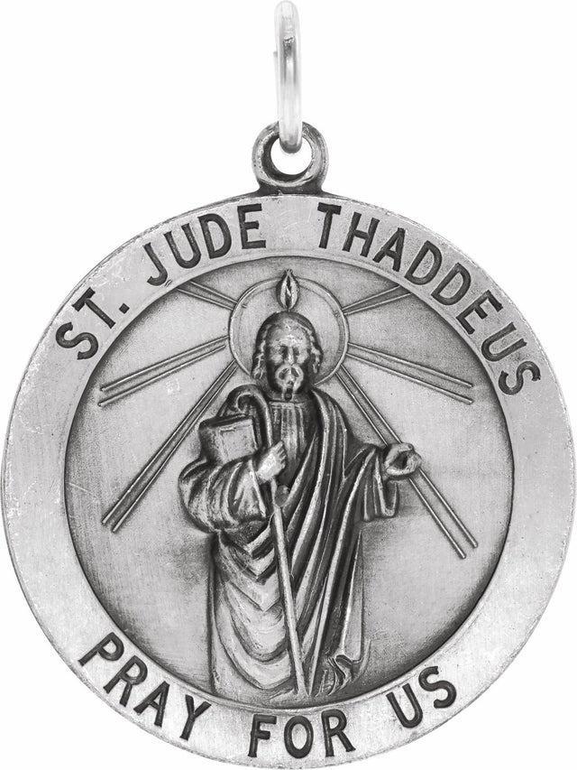 Sterling Silver 25 mm St. Jude Thaddeus Medal  