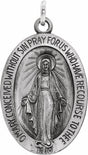 Sterling Silver 19x14 mm Oval Miraculous Medal 